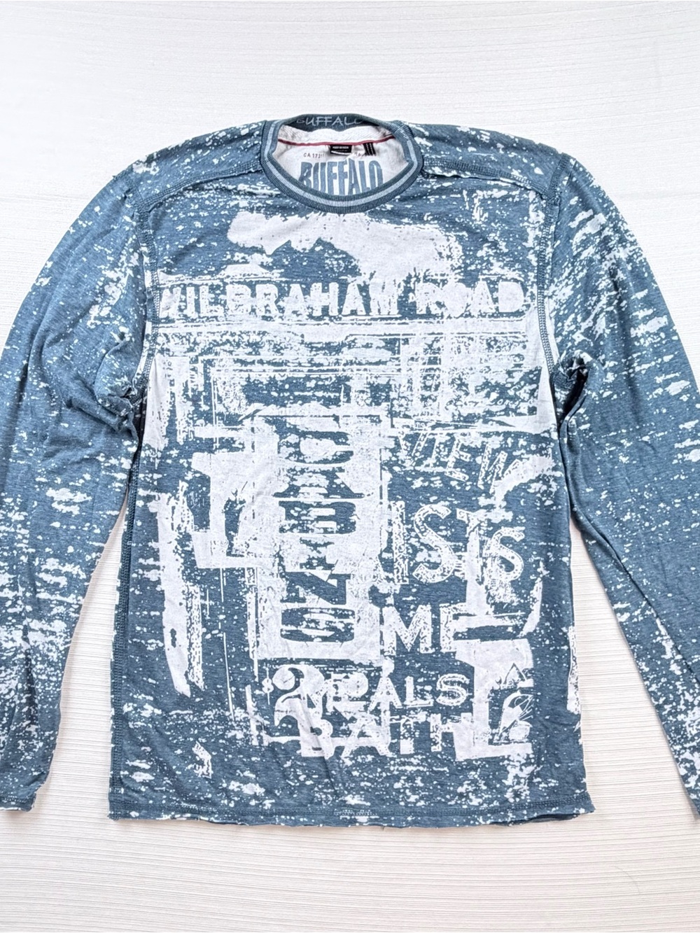Buffalo David Bitton Blue Long Sleeve Graphic Tee